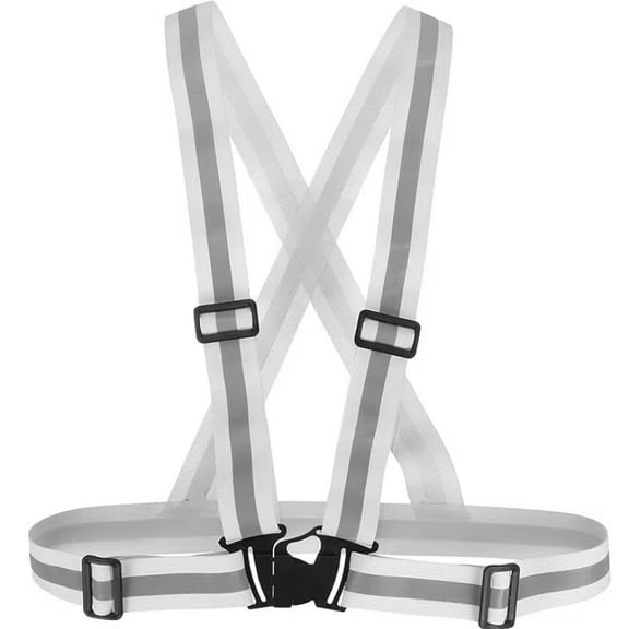 Jinswick Reflective Safety Vest，12 color High Visibility Reflective Vest Running Gear High Vis Adjustable Safety Vest（White）