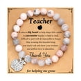 thumbnail image 1 of Jinswick Teacher's Day Gifts Natural Stone WIth Diamond Pendant Bracelets Appreciation Gifts For Teacher Jewelry Wristband Valentine's Day Gift, 1 of 3