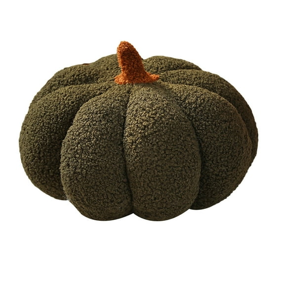 Jinswick Teddy Fleece Pumpkin Throw Pillows Ultra Soft Sherpa Decorative Cute 3D Shaped Cushion