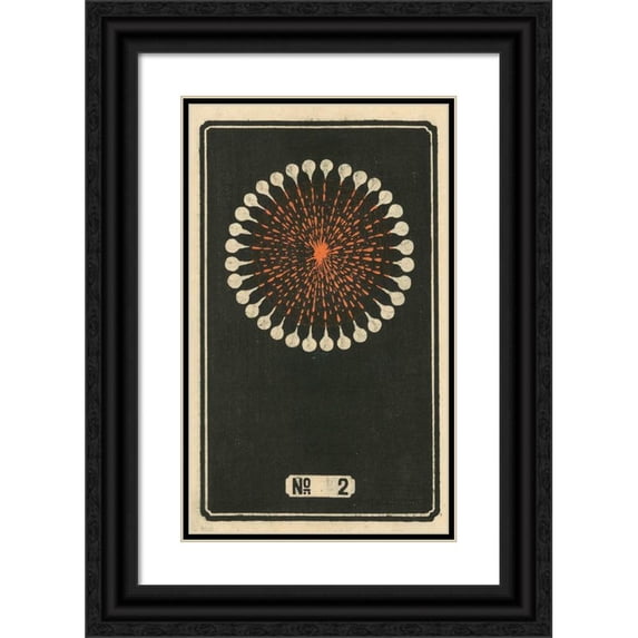Jinta Hirayama 16x24 Black Ornate Framed Double Matted Museum Art Print Titled: Night Fireworks No. 2 (1883)