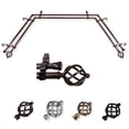 thumbnail image 1 of Jinx 13/16" Double Bay Window curtain rod Adjustable 20"-36", 38"-72" - Cocoa,(ABay-42-7D), 1 of 4