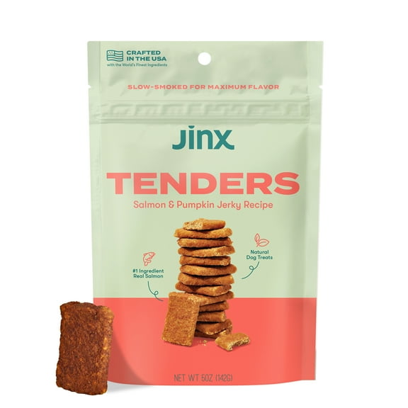 Jinx All Natural Salmon and Pumpkin Jerky Treats for Dogs, 5 oz Bag