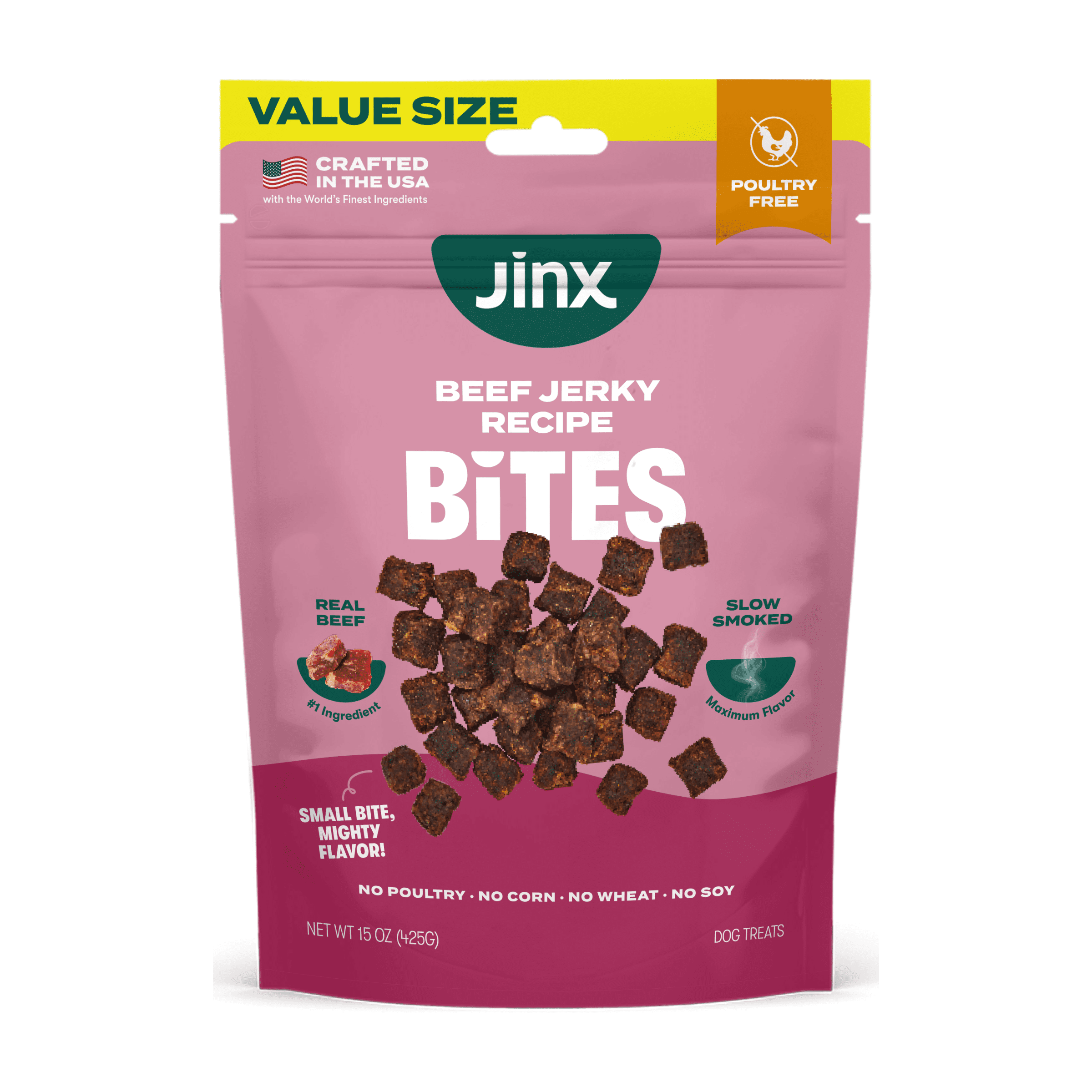 Jinx Beef Bites, Natural Soft Jerky Dog Treats, 15 oz Bag
