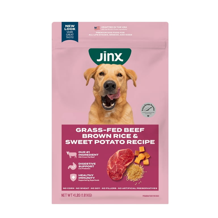Jinx Beef Brown Rice Sweet Potato Dry Dog Food 4 lb. Bag Walmart