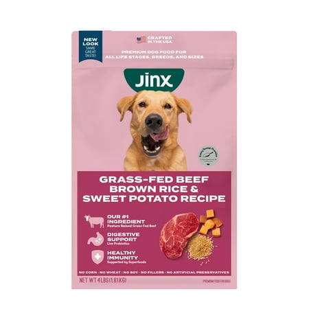 Jinx Beef Brown Rice & Sweet Potato Dry Dog Food 4 lb Bag