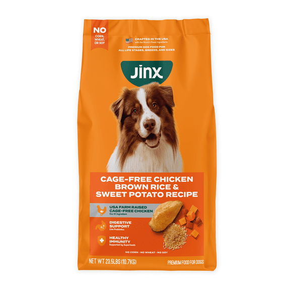 Jinx Cage-Free Chicken, Brown Rice & Sweet Potato Dry Dog Food, 23.5 lb Bag