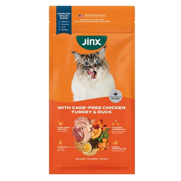 Jinx Cage-Free Chicken, Turkey, Duck Dry Cat Food, 3 lb Bag