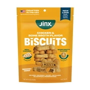 Jinx Chicken Bone Broth Biscuits, Crunchy Dry Dog Treats, 16 oz Bag