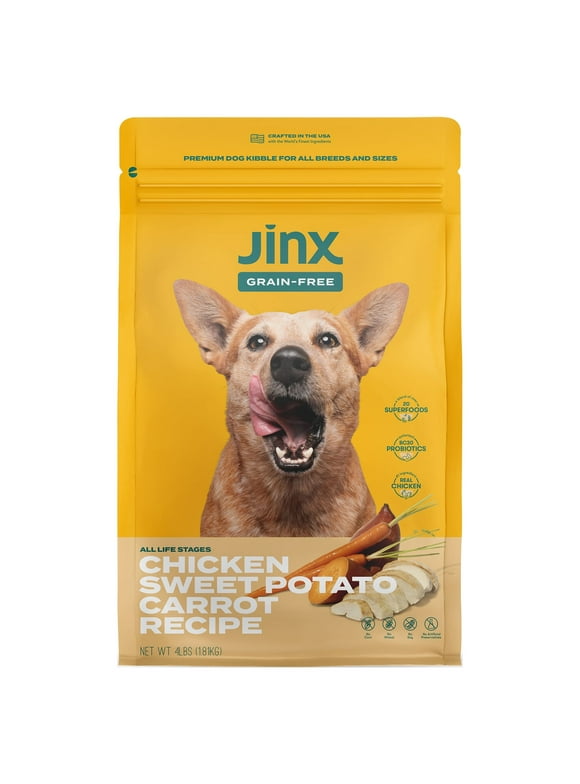 Jinx Chicken, Sweet Potato & Carrot Dry Dog Food, Grain Free, 4 lb. Bag
