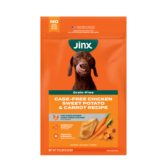 Jinx Chicken Sweet Potato Carrot Grain Free Dry Dog Food, 11.5 lb Bag