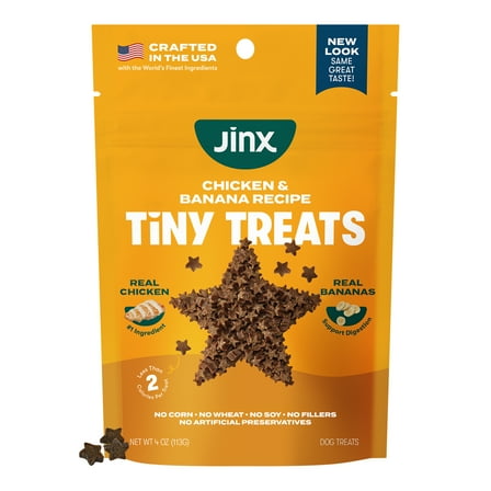 Jinx Chicken and Banana Tiny Treats Natural Dog Training Treats, 4 oz Bag