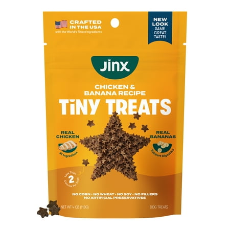 Jinx Chicken and Banana Tiny Treats Natural Dog Training Treats, 4 oz Bag