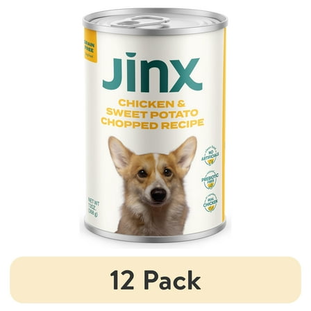 (3 pack) Jinx Chopped Chicken Recipe Natural Wet Dog Food, Grain-Free, 13 oz. Can