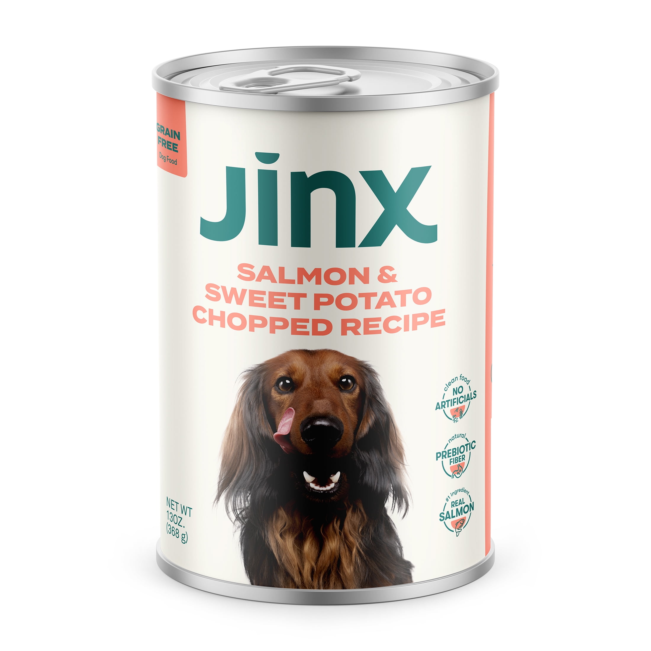 (4 pack) Jinx Chopped Salmon & Chicken Recipe Natural Wet Dog Food, GrainFree, 13 oz. Can