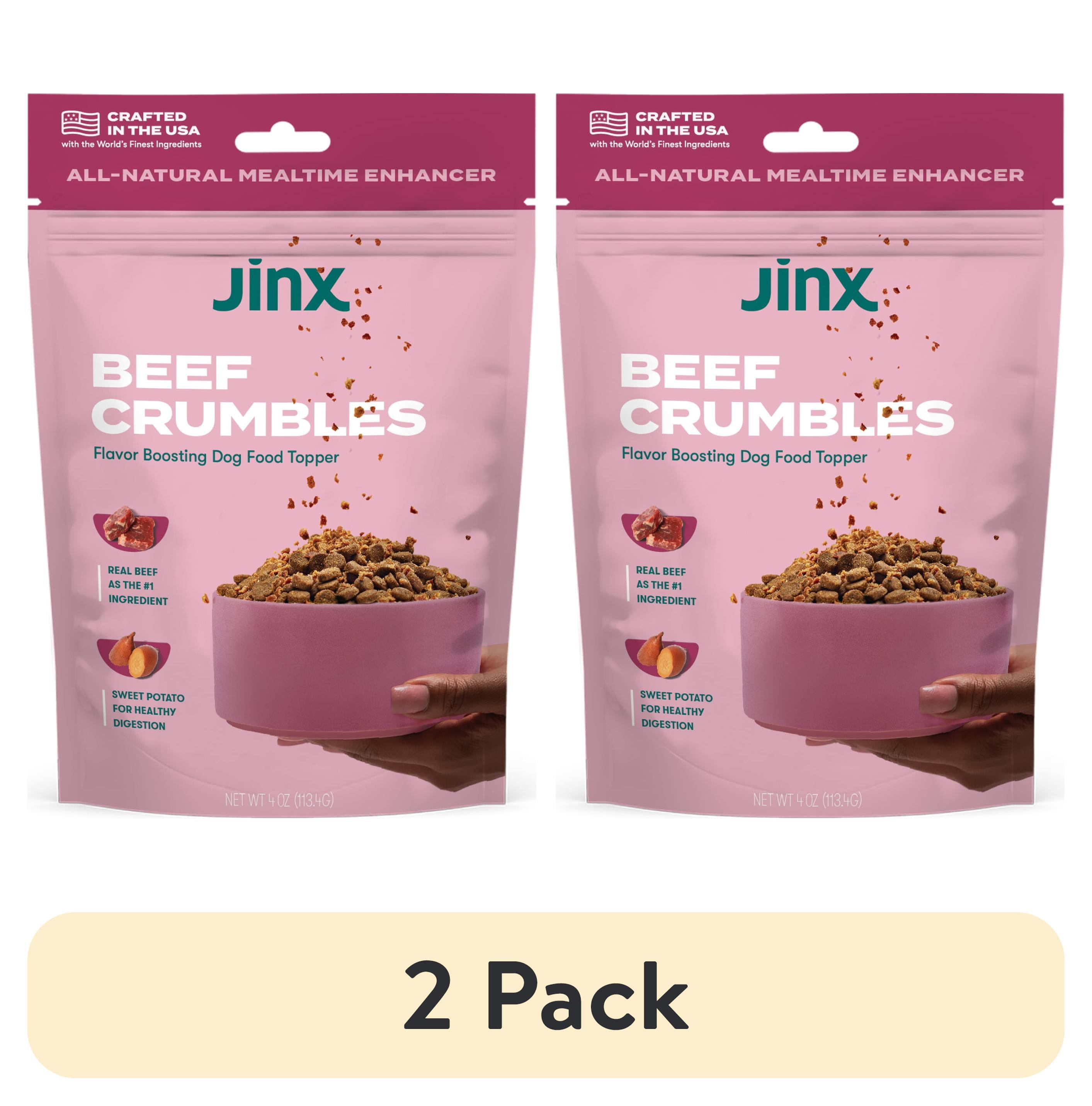 (2 pack) Jinx Crumbles Beef Recipe FlavorBoosting Natural Dog Food