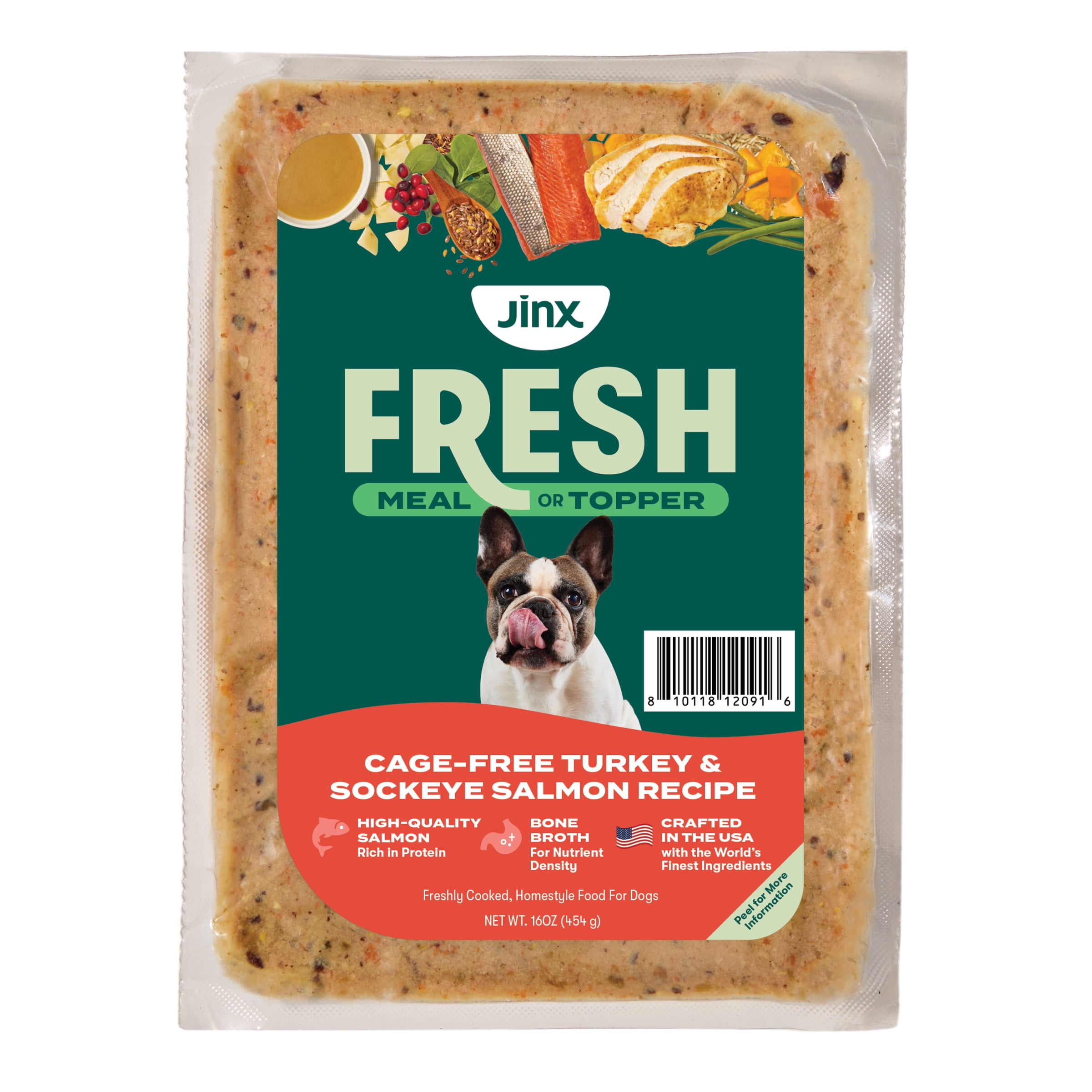 Jinx Fresh Cage-Free Turkey & Sockeye Salmon Dog Food Meal or