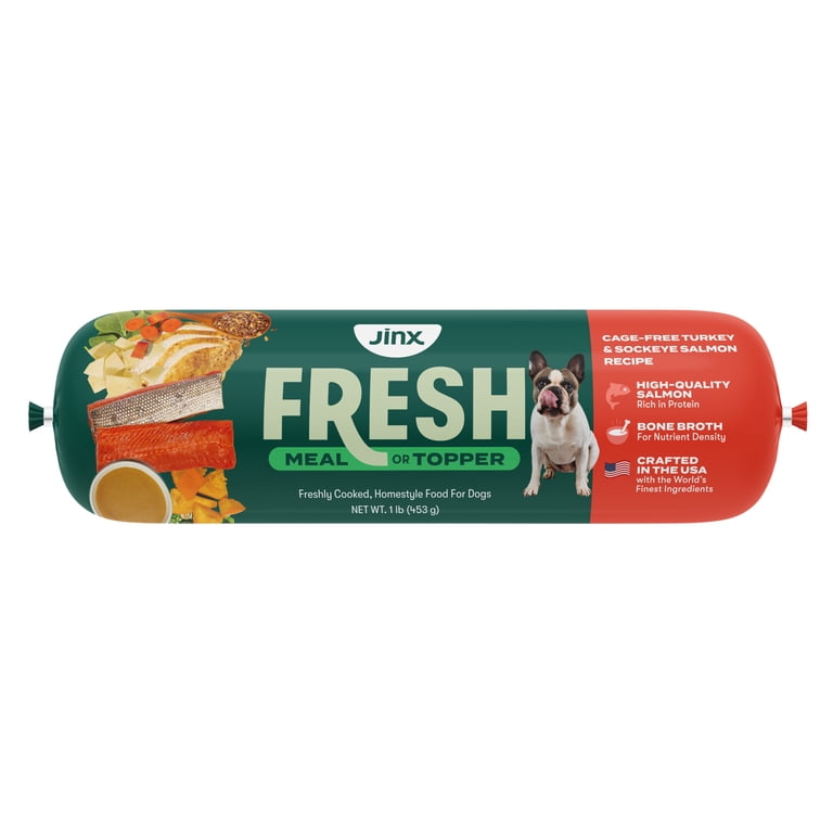 Jinx Fresh Cage-Free Turkey & Sockeye Salmon Dog Food Meal or