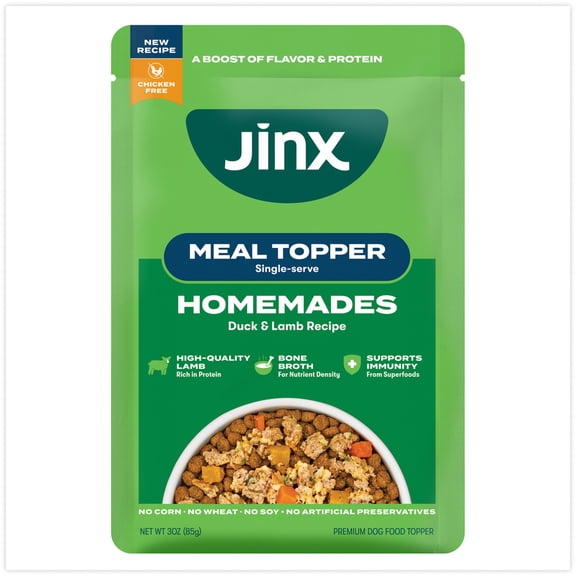 Jinx Homemades Single-Serve Meal Topper Duck & Lamb Recipe, 3 oz Pouch