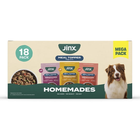 Jinx Homemades Single Serve Value Pack Wet Natural Dog Food, Grain-Free, 3oz Variety Pack 18ct