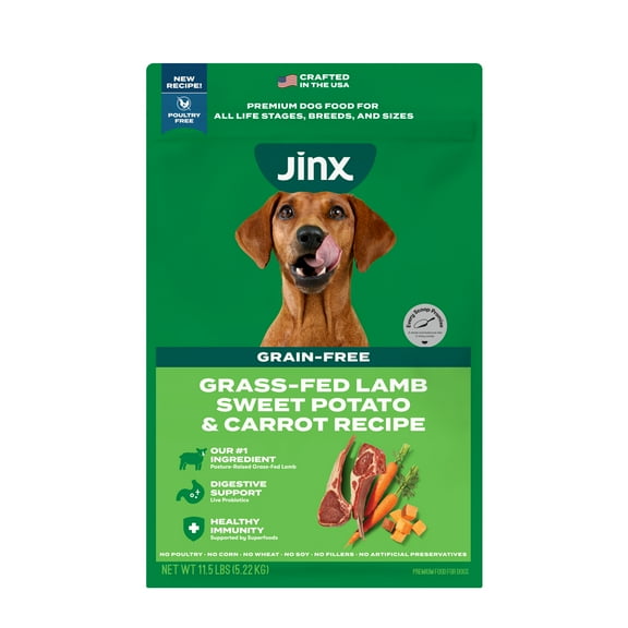 Jinx Lamb, Sweet Potato, & Carrot Dry Dog Food, Grain Free, 11.5lb. Bag