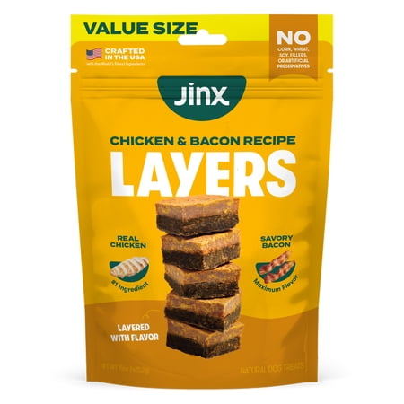 Jinx Chicken & Bacon Recipe Layers Dog Treats, 15 oz Bag