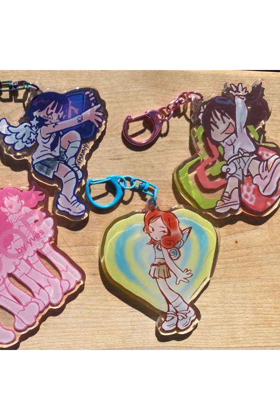 Jinx Lenticular Pocket Pet Charms - Arcane Acrylic Keychains- Jinx Vi Viktor Keychain