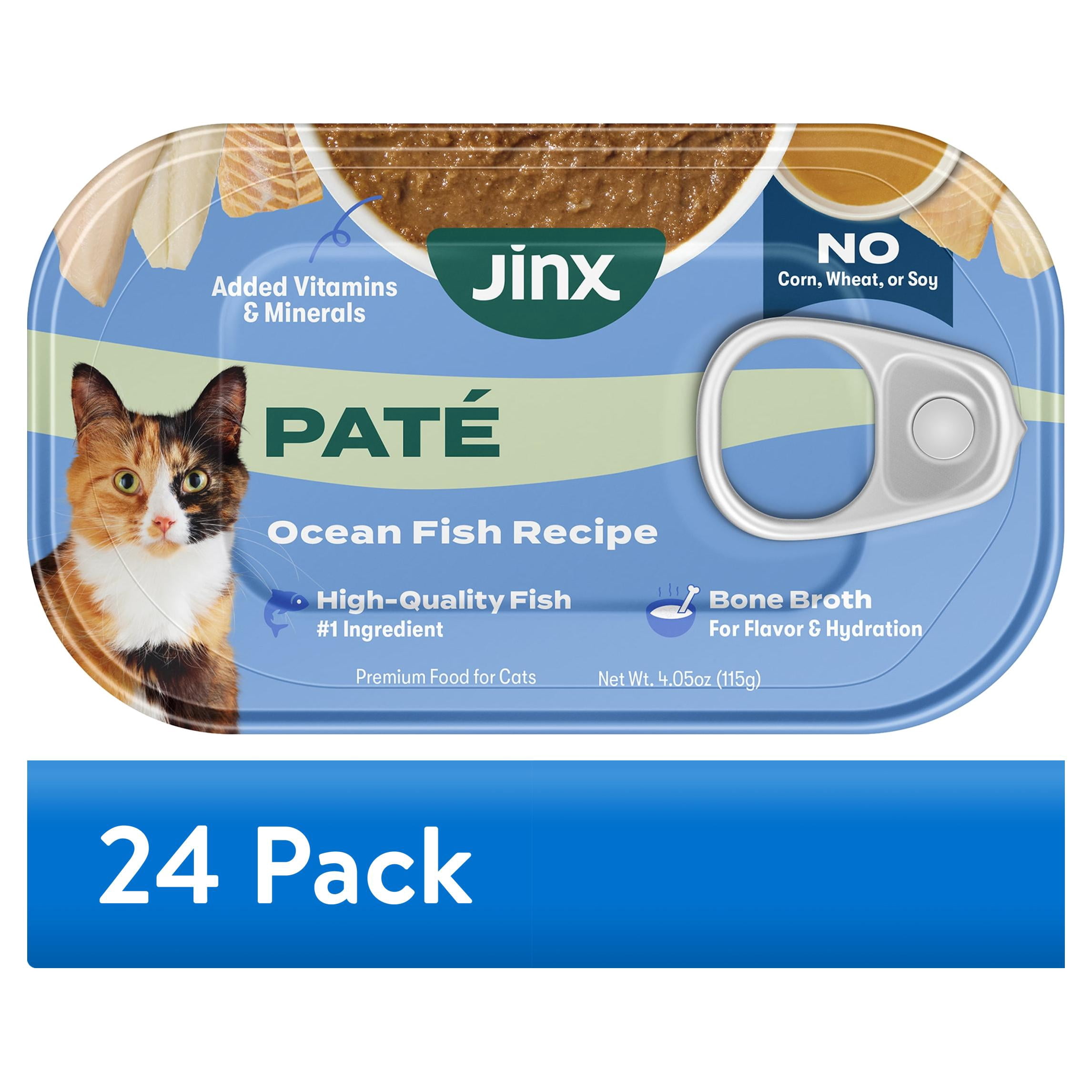 (24 pack) Jinx Ocean Fish Paté Cat Wet Food, 4.05 oz Can