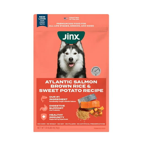 Jinx Salmon Brown Rice Sweet Potato Dry Dog Food, 23.5lb. Bag