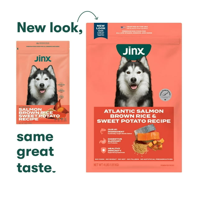 Jinx Salmon, Brown Rice & Sweet Potato Dry Dog Food, 4 lb. Bag