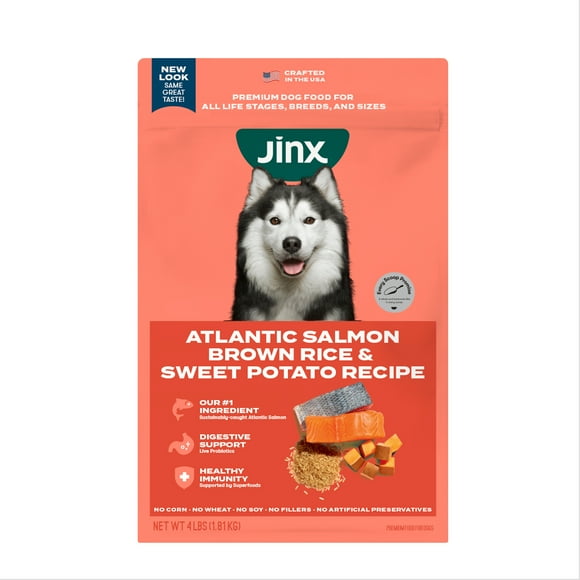 Jinx Salmon, Brown Rice, & Sweet Potato Dry Dog Food, 4 lbs Bag