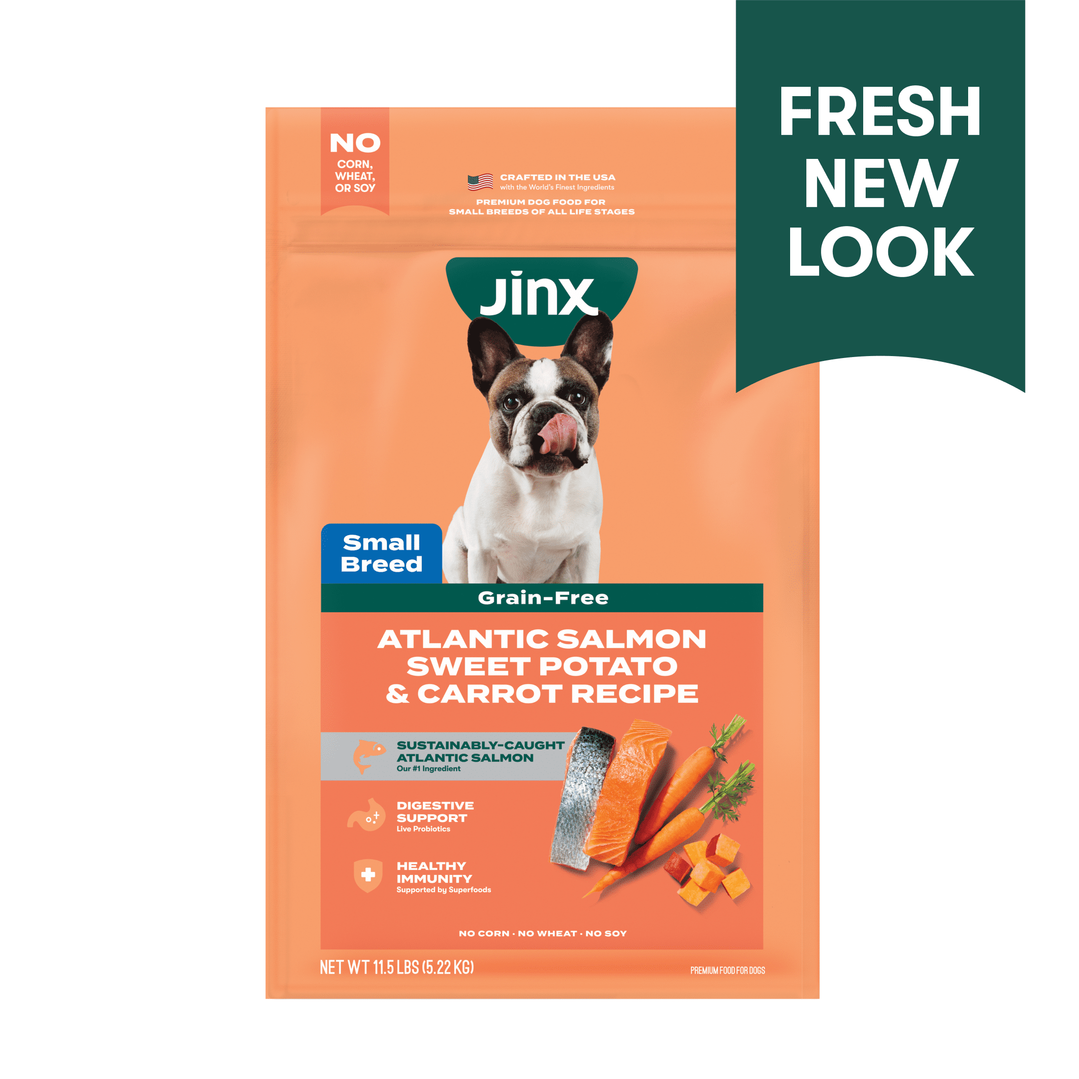 Jinx Small Breed Sweet Potato, & Carrot Dry Dog Food, Grain Free, 11.5 lb Bag