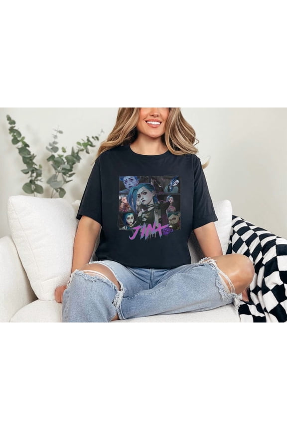 Jinx T-shirt, Arcane Unisex Shirt, Anime Tee, Gamer Shirt, League of Legends Gift, LOL Shirt, Arcane Merch, Gift For Women and Man, LOL Gift