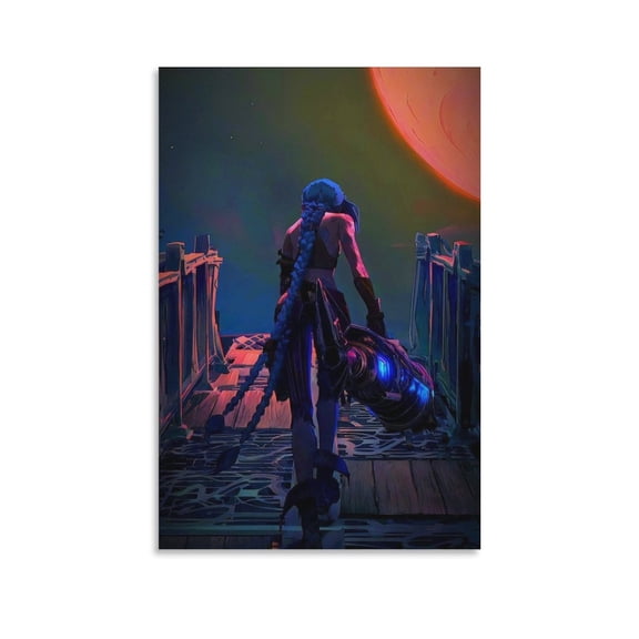 Jinx&Vi Anime Posters Canvas Wall Art Prints Poster Gifts Photo Picture Painting Posters Room Decor Home Decorative 16x24inch(40x60cm)