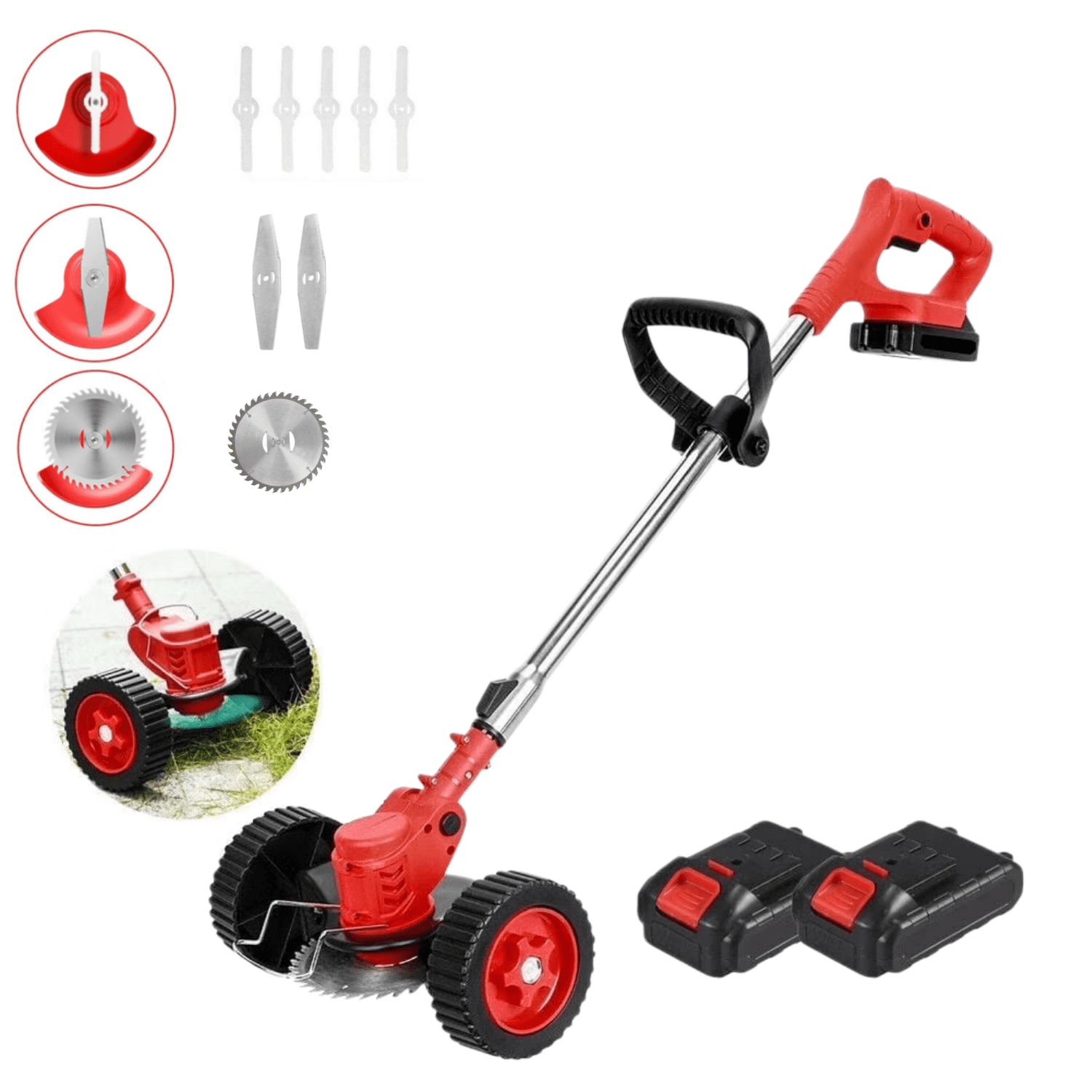 String Cut Machine ZLieatmp 21V 650W Electric Weed Eater Lawn Edger Cordless Grass String ...
