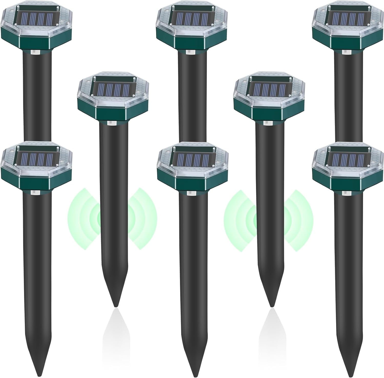 KingFurt 8 Pack Solar Animal Repellers Mole Repellent Waterproof & Safe  Wide Range Coverage
