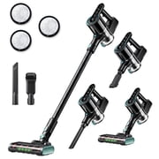 KingFurt Cordless Stick Vacuum Cleaner, Self-Standing, Green LED, Touch Screen, for Pet Hair and Hardwood Floors