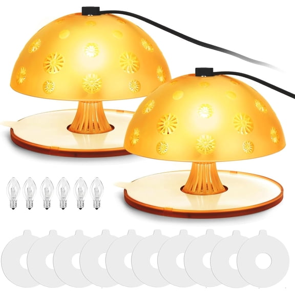 KingFurt Flea Traps for Inside Your Home 2 Pack Fleas Killer w/4 Sticky Pads & 6 Bulbs, Fleas Light Trap for Indoor