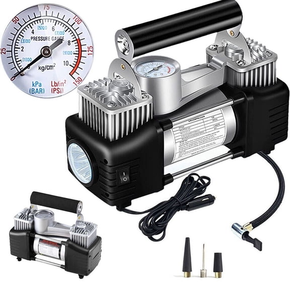 KingFurt Heavy Duty Portable Air Compressor Car Tire Inflator Electric Pump Auto 12V