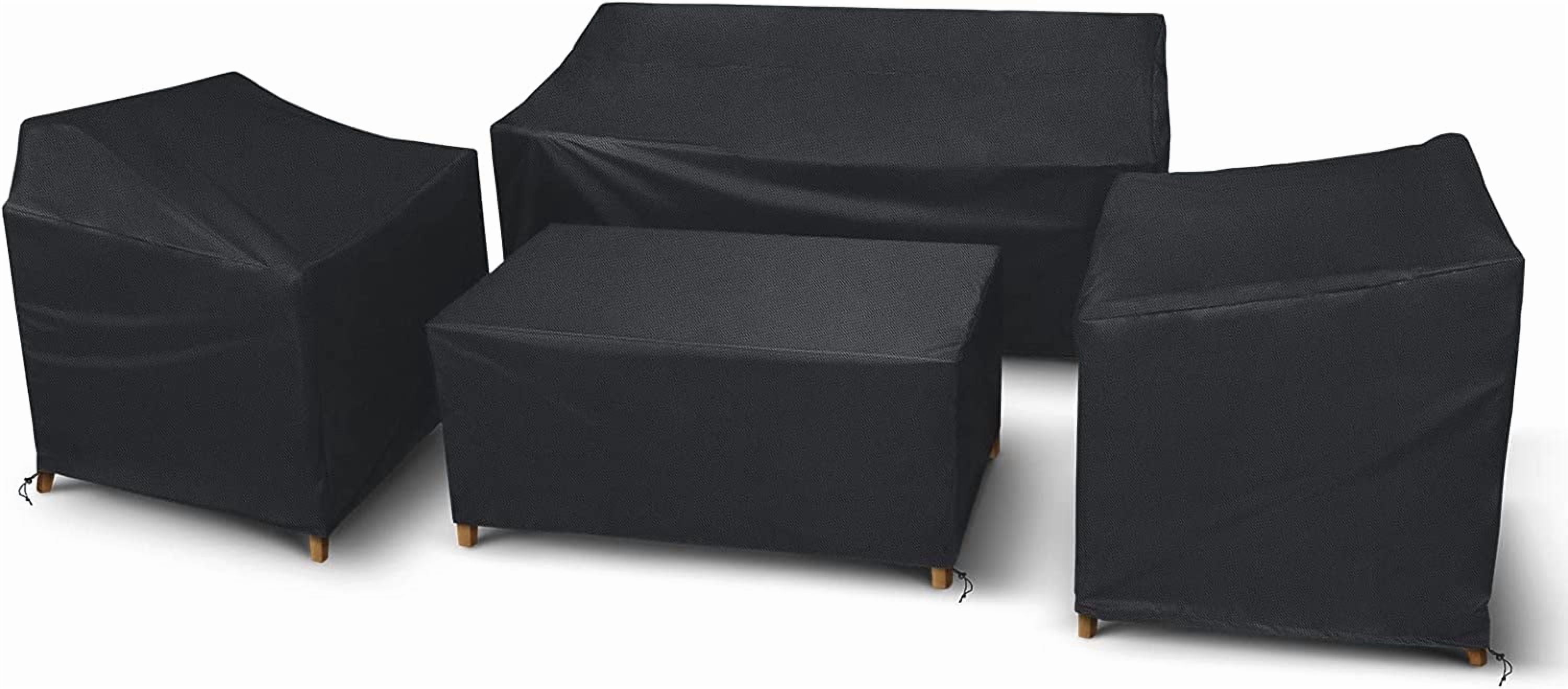 Jinyi Patio Furniture Covers, 4 Piece Outdoor Furniture Covers Waterproof, Heavy Duty Tear-Resistant Patio Chair Covers with Windproof Buckle Strap and Adjustable Drawstring