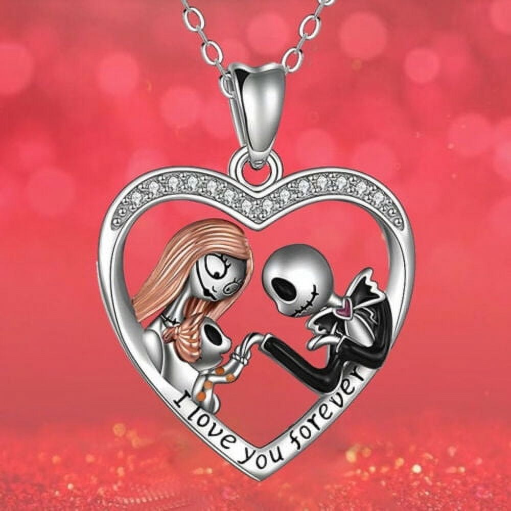 Aotianxiaobai The Nightmare Before Christmas Necklace Jack Skellington and Sally  Pendant Metal Horror Halloween Jewelry Perfect as a Gift and comes with a  Gift box (Sally) | Amazon.com
