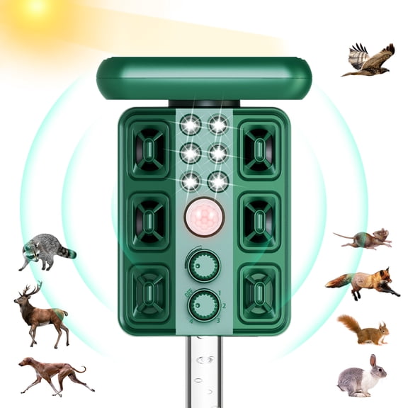 JINYI Solar Animal Repeller with Motion Detection - Deer, Coyote, Rabbit Deterrent for Yard