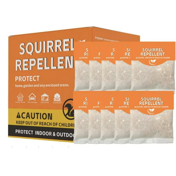 Jinyi Squirrel Repellent Outdoor Garden, Chipmunk and Squirrel Repellent,Keep Squirrels/Chipmunk Out of Yard-10 bags/box