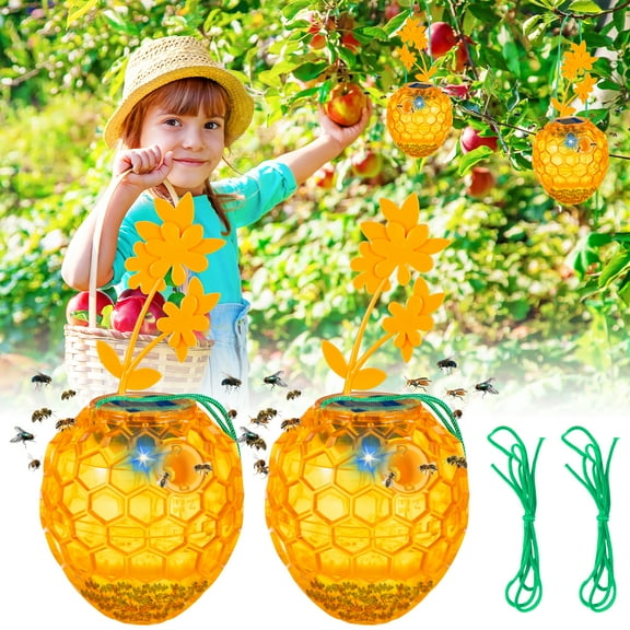 Jinyi Wasp and Fly Trap - Solar Powered Outdoor Solution for Yellow Jackets, Hornets, and Flying Insects