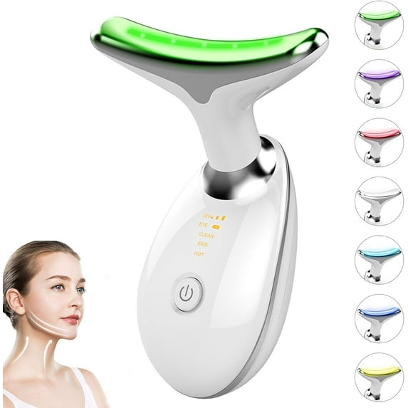 Jinyon Red Light Therapy for Face, 7 in 1 Face Lift Device, Skin Beauty Device for Neck, Portable Electric Massager (White)