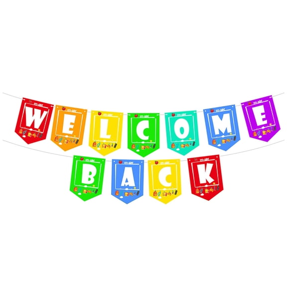 Jinyuann 1 Set Welcome Back Banner Back To School Season Supplies Classroom Decoration