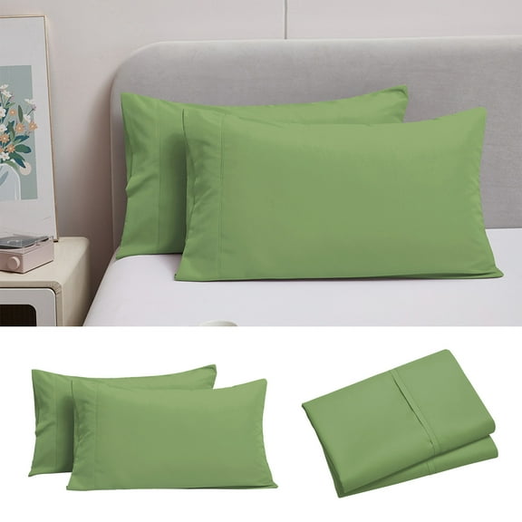 Jioakfa 2 Pack Soft Brushed Microfiber Pillow Cases - Envelope Closure With Shrinkage & Fade Resistance, 20X36 Inch Hotel-Style Bedding​​ Army Green