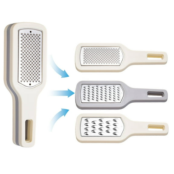 Jioakfa 3 Pack Hand Held Cheese Grater & Lemon Zester For Kitchen Stainless Steel, Small Stackable Storage Zester Grater With Handle For Cheese Lemon Ginger Nutmeg Garlic Citrus Potato White,Gray