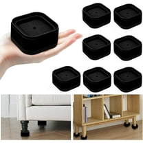 Jioakfa 8 Pack Furniture Risers, Adjustable Bed Risers Heavy Duty Stackable Bed Raisers For Table Desk Couch Chair Sofa Cabinet Bed Legs Lift Height 1.4" Black 8Pc