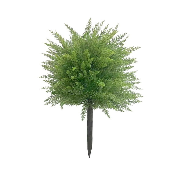 Jioakfa Artificial Cedar Shrub Ball Trees 24Inch With Ground Spikes, Cypress Topiary Tree Outdoor,Can Be Planted In The Ground And In Pots, Outdoor Artificial Plants Resistant To Uv Rays Green 24Inch