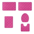 thumbnail image 1 of Jioakfa Bathroom Rug Set 5 Piece, Memory Foam Bath Mat Set, Super Absorbent Bath Mats For Bathroom - Non-Slip & Machine Washable Bath Rugs - Dry Quickly Bath Rugs Pink 5 Piece, 1 of 7